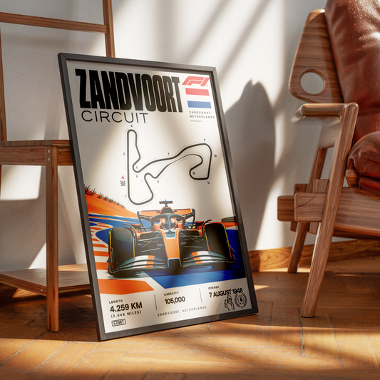 Circuit Zandvoort Dutch Grand Prix F1 track poster by 98types