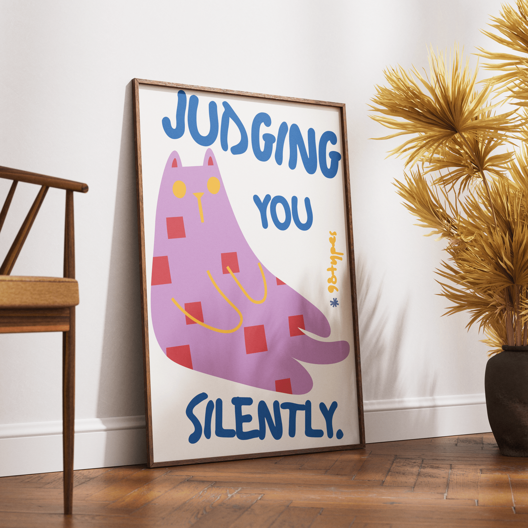 Cat Seating Aesthetic Posters - 98typesAesthetic Animals Poster