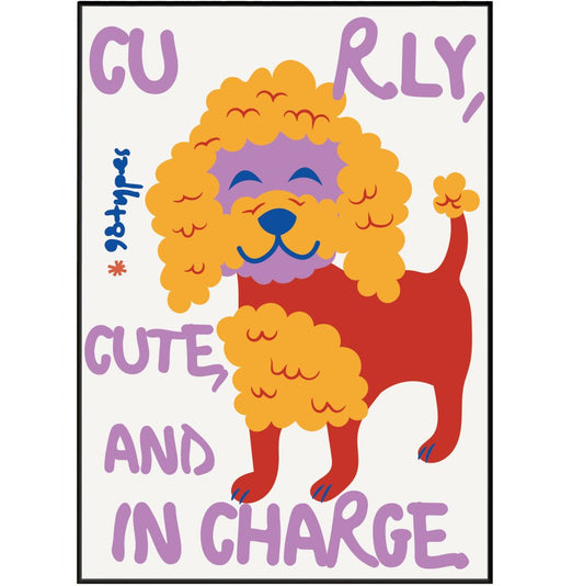 Dog Curly Aesthetic Posters - 98typesAesthetic Animals Poster