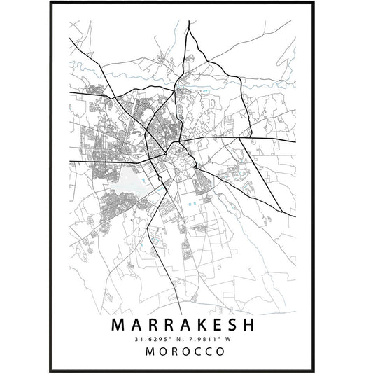 Marrakesh Map Print - 98typesAfrica Maps