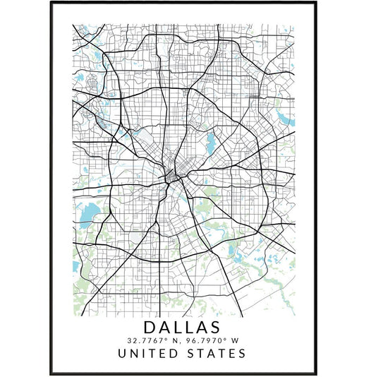 Dallas Minimalist Maps - 98typesAmerica Maps