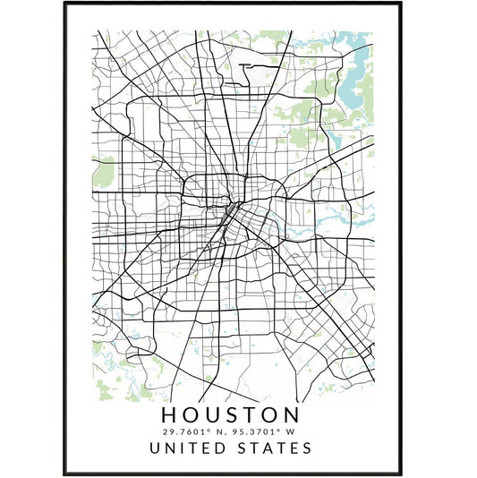 Houston Minimalist Maps - 98typesAmerica Maps