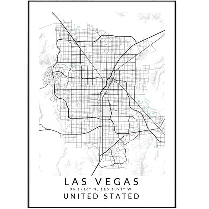 Las Vegas City Map Print - 98typesAmerica Maps