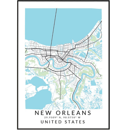 New Orleans Minimalist Maps - 98typesAmerica Maps