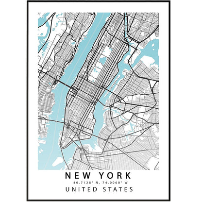 New York City Street Map Print - 98typesAmerica Maps