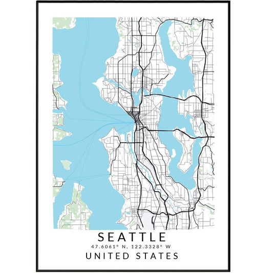 Seattle Minimalist Maps - 98typesAmerica Maps