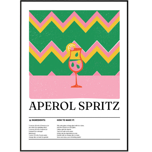 Aperol Spritz Cocktail Posters