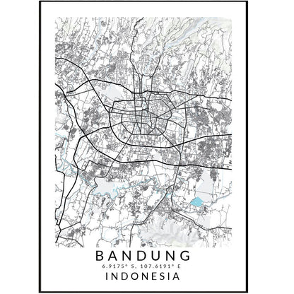 Bandung Indonesia Map Print - 98typesAsia Maps