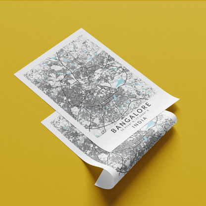 Bangalore India Map Print - 98typesAsia Maps