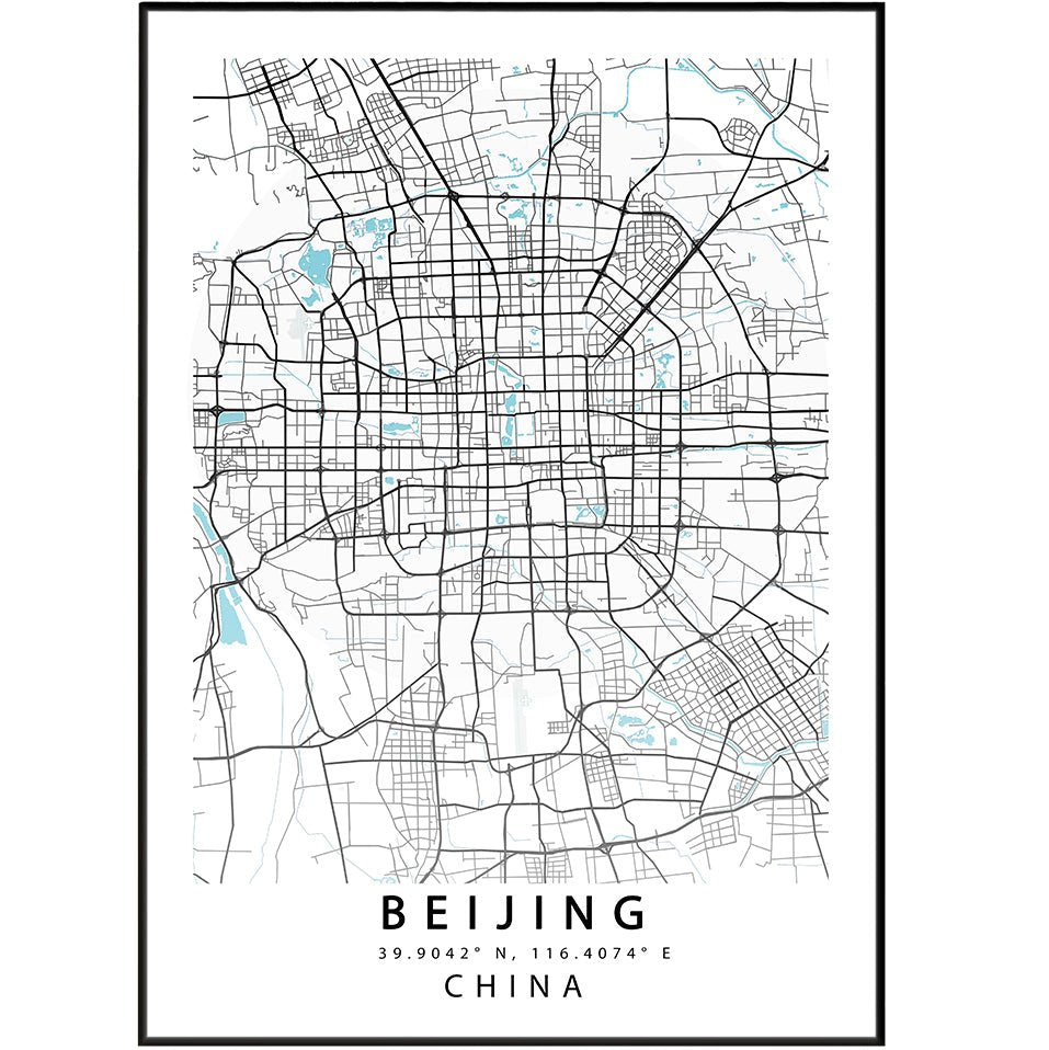 Beijing City Map Print - 98typesAsia Maps