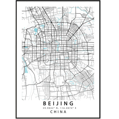 Beijing City Map Print - 98typesAsia Maps