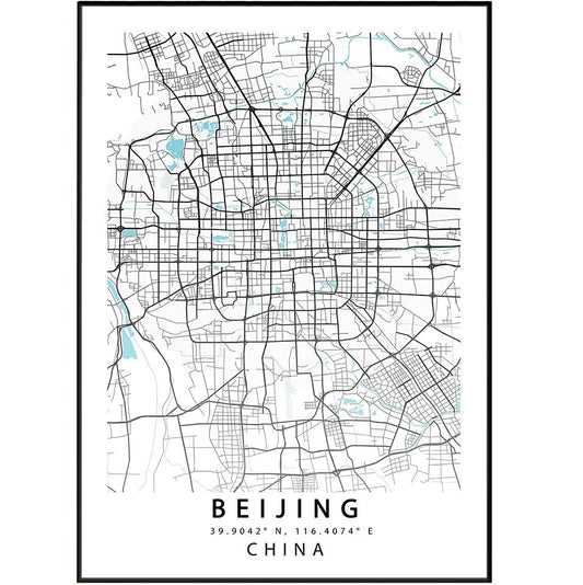 Beijing City Map Print - 98typesAsia Maps