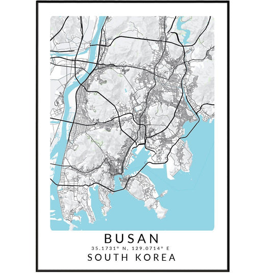 Busan South Korea Map Print - 98typesAsia Maps