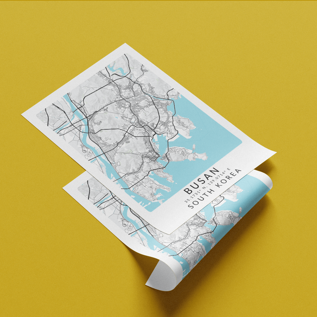 Busan South Korea Map Print - 98typesAsia Maps