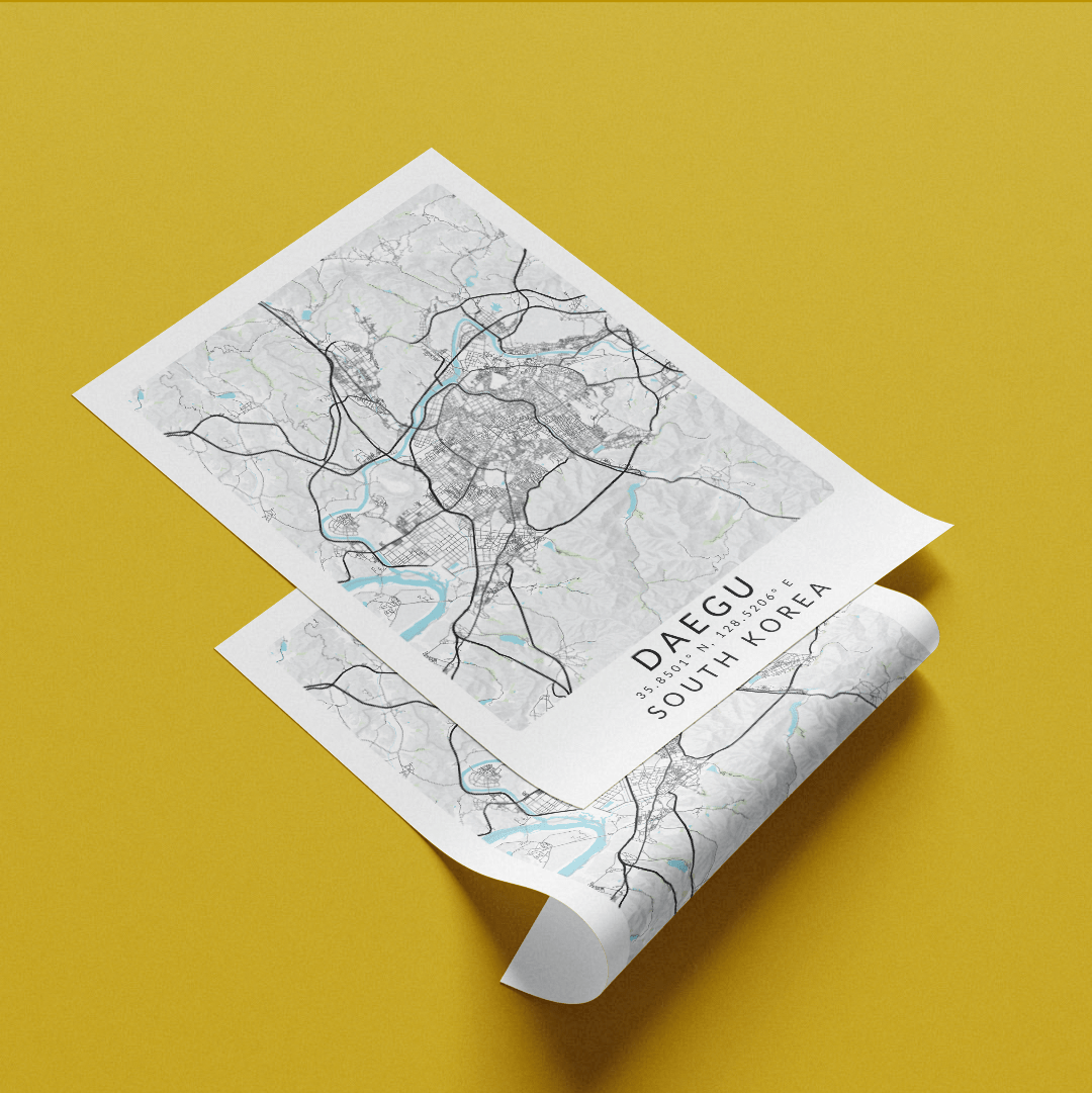 Daegu South Korea Map Print - 98typesAsia Maps