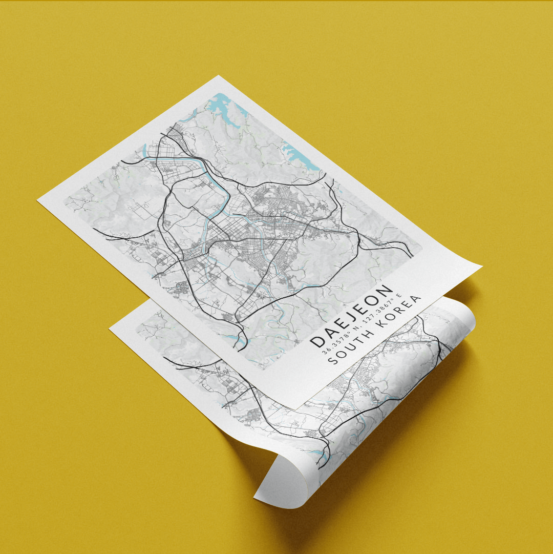 Daejeon South Korea Map Print - 98typesAsia Maps