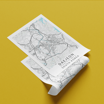 Daejeon South Korea Map Print - 98typesAsia Maps