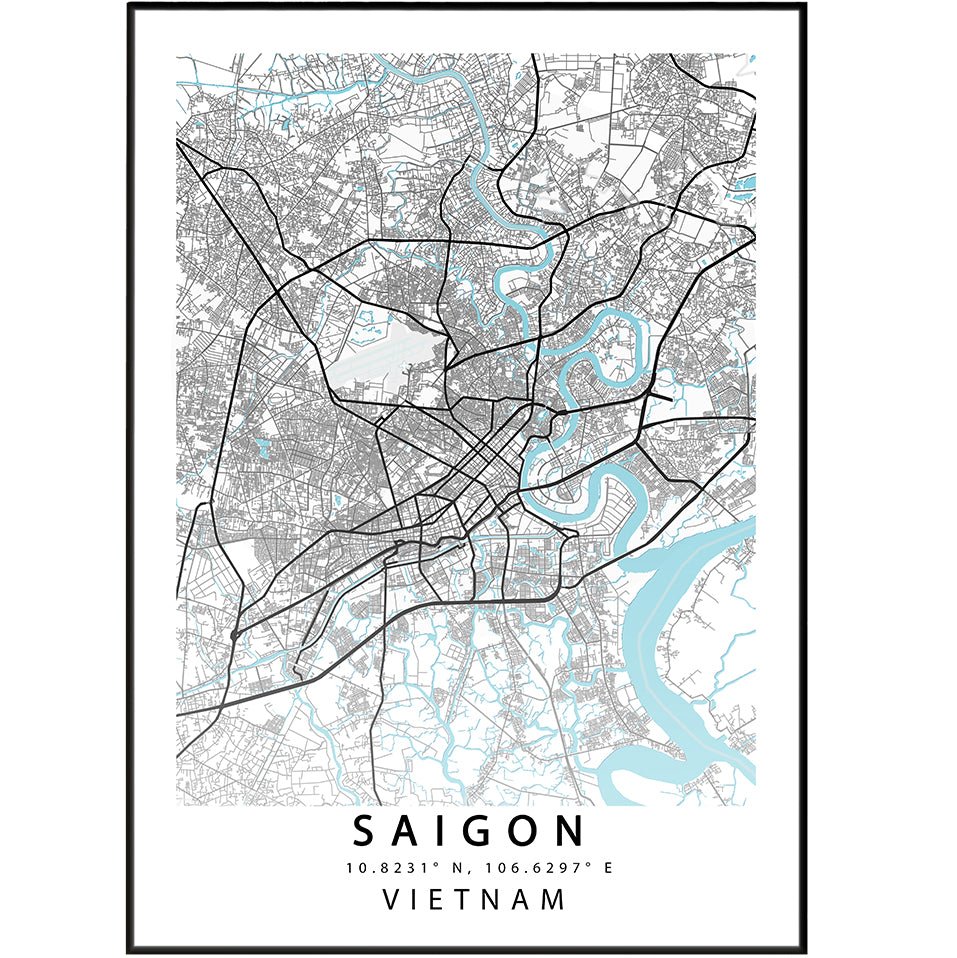 Ho Chi Minh City Map Print | Vietnam Map - 98typesAsia Maps