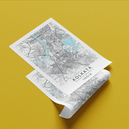 Kolkata India Map Print - 98typesAsia Maps