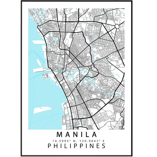 Manila City Street Map Print - 98typesAsia Maps