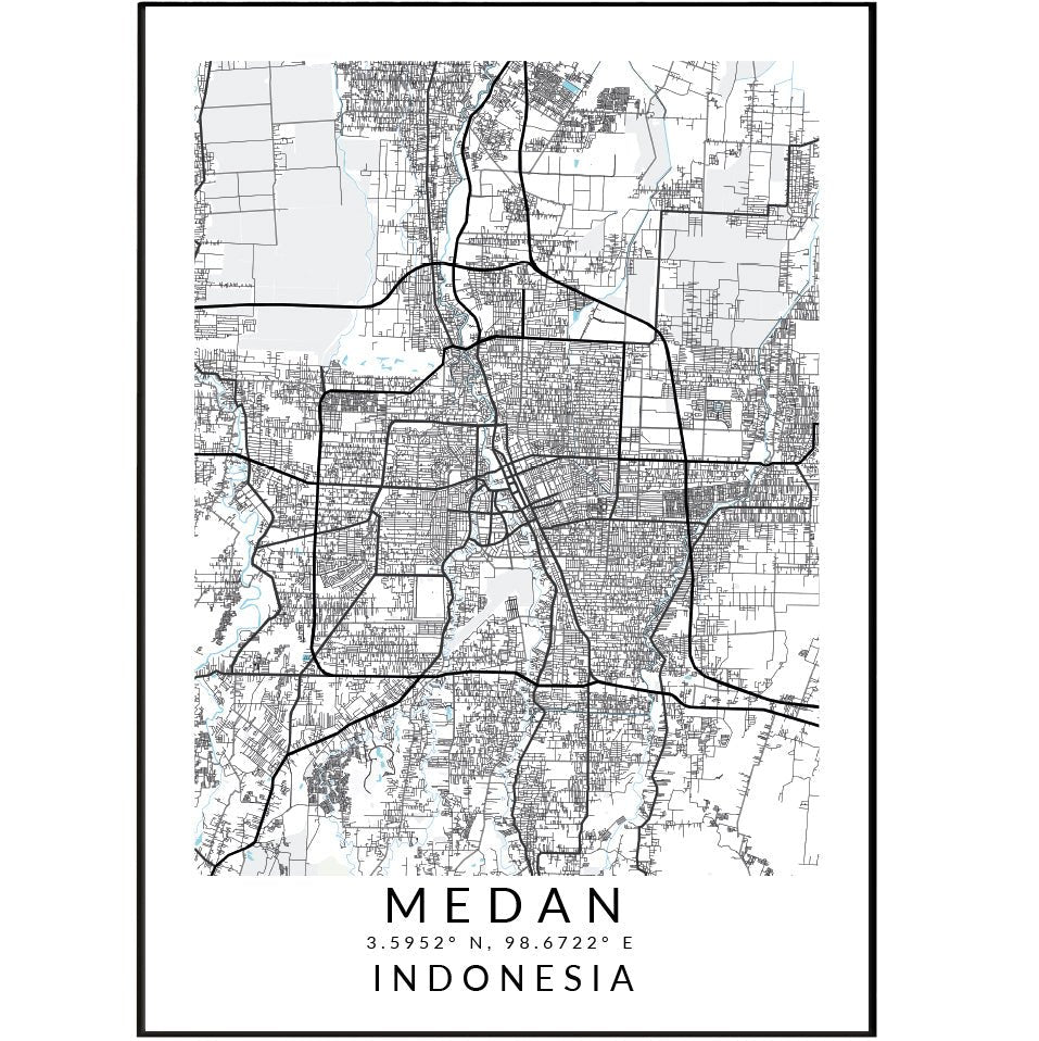 Medan Indonesia Map Print - 98typesAsia Maps