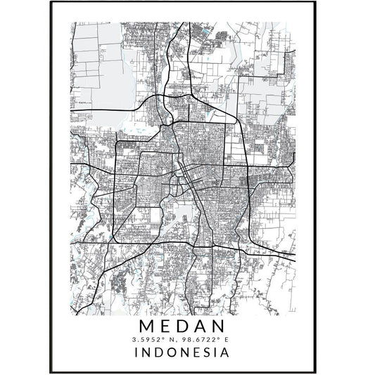 Medan Indonesia Map Print - 98typesAsia Maps