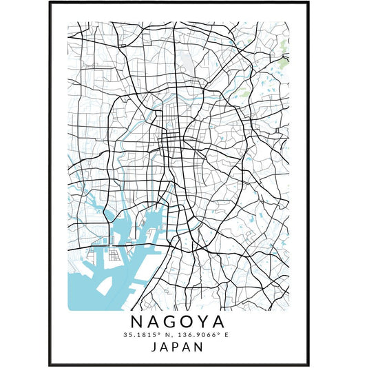 Nagoya Japan Map Print - 98typesAsia Maps