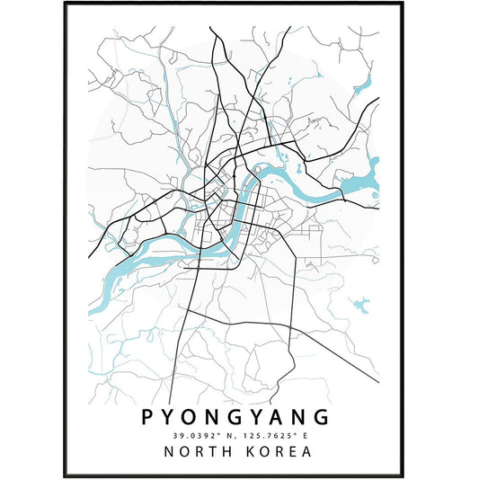 Pyongyang North Korea Map Poster - 98typesAsia Maps