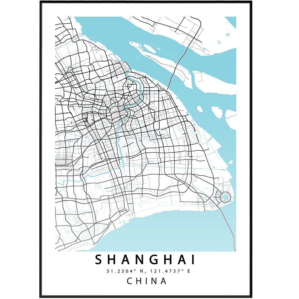 Shanghai City Map Print - 98typesAsia Maps