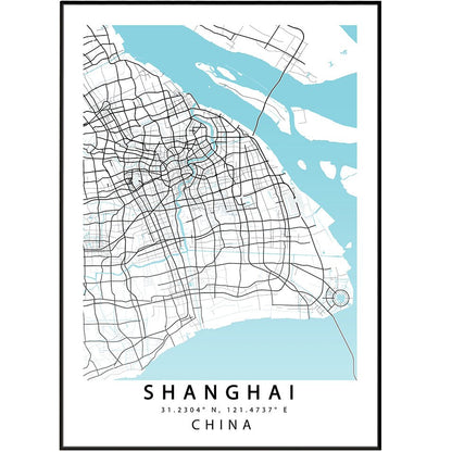 Shanghai City Map Print - 98typesAsia Maps