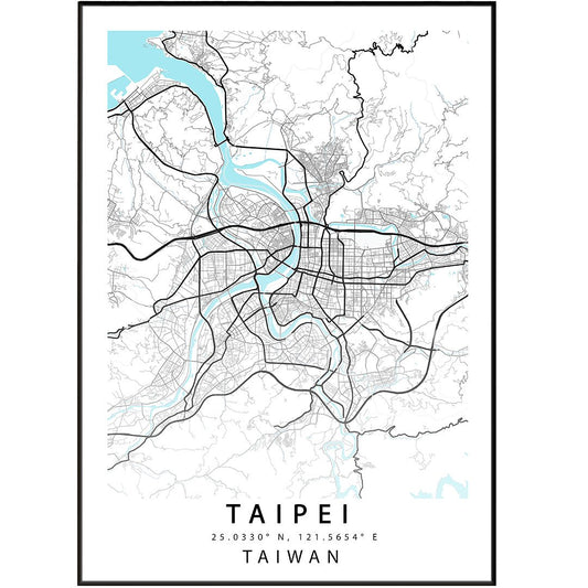 Taipei City Map Print - 98typesAsia Maps