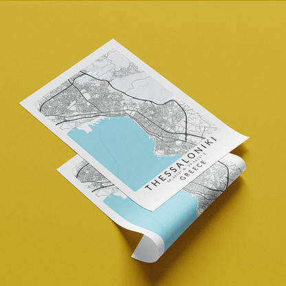 Thessaloniki Greece Map Print - 98typesAsia Maps