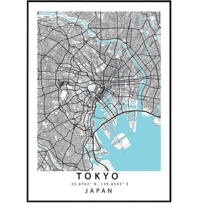 Tokyo City Map Print - 98typesAsia Maps