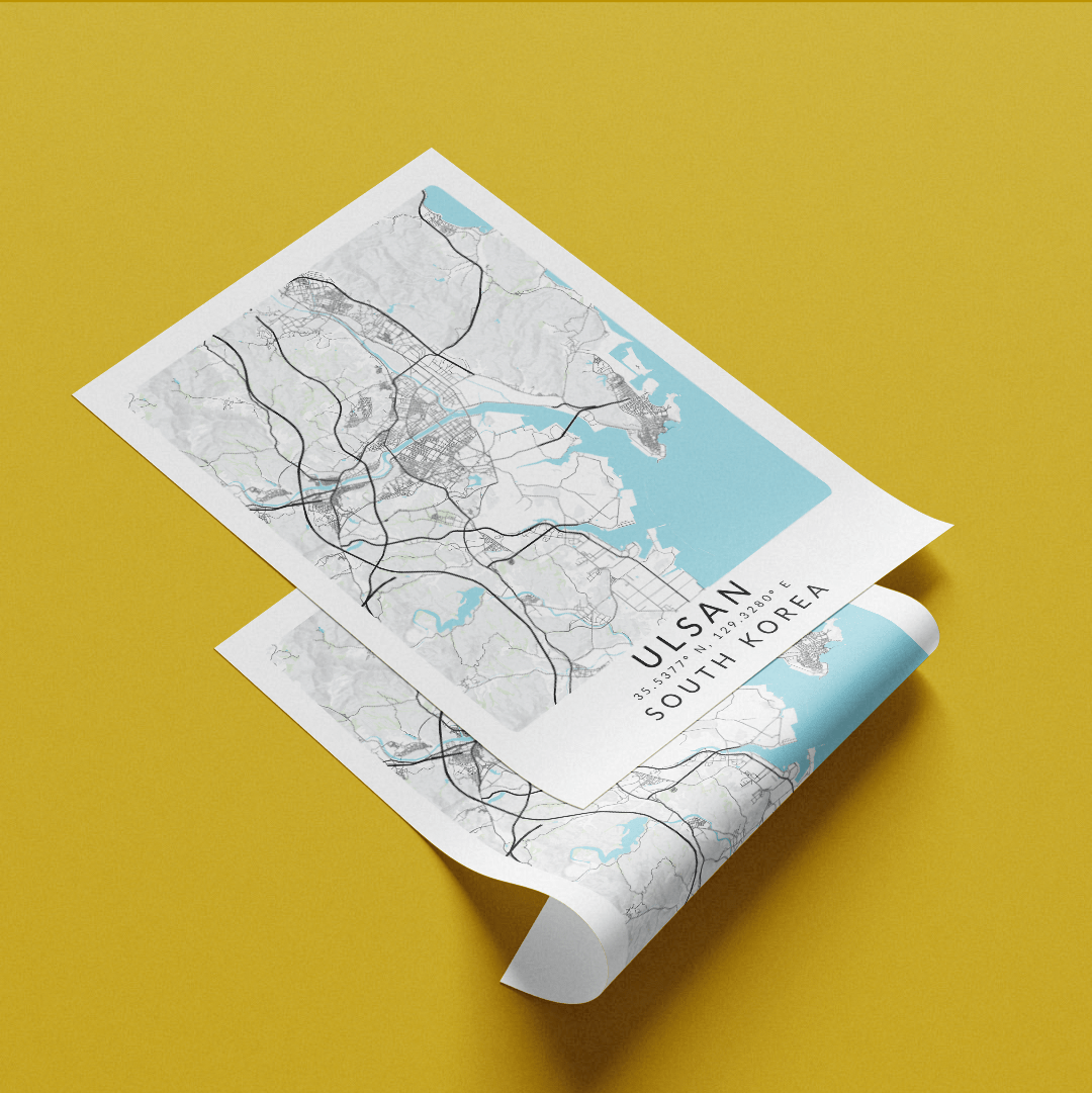 Ulsan South Korea Map Print - 98typesAsia Maps