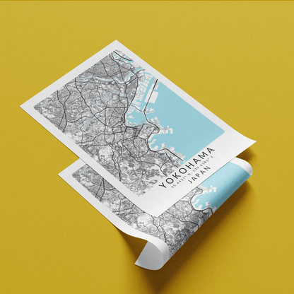 Yokohama Japan Map Print - 98typesAsia Maps