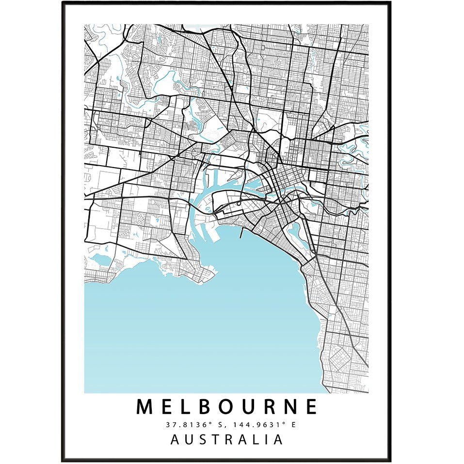 Melbourne City Map Prints - 98typesAustralia Maps