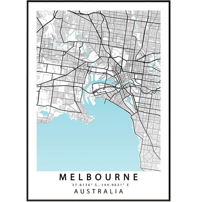 Melbourne City Map Prints - 98typesAustralia Maps