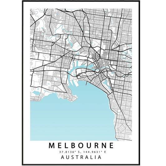 Melbourne City Map Prints - 98typesAustralia Maps