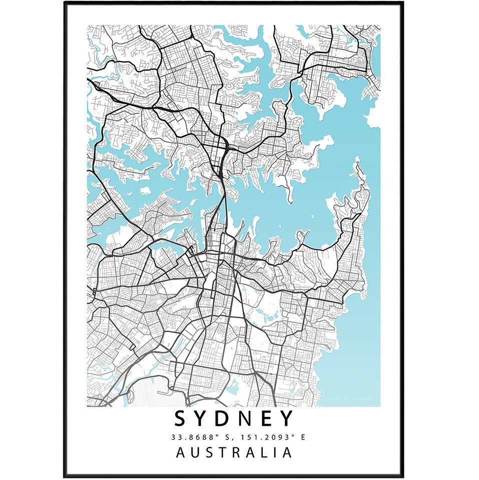 Sydney Street Map Poster - 98typesAustralia Maps