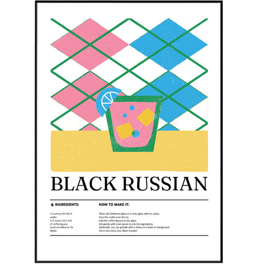 Black Russian Cocktail Posters
