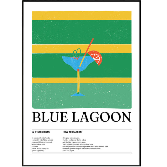 Blue Lagoon Cocktail Posters