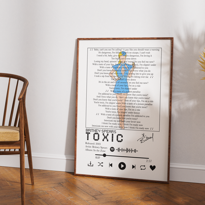 Britney Spears “Toxic” Lyrics Wall Art Print