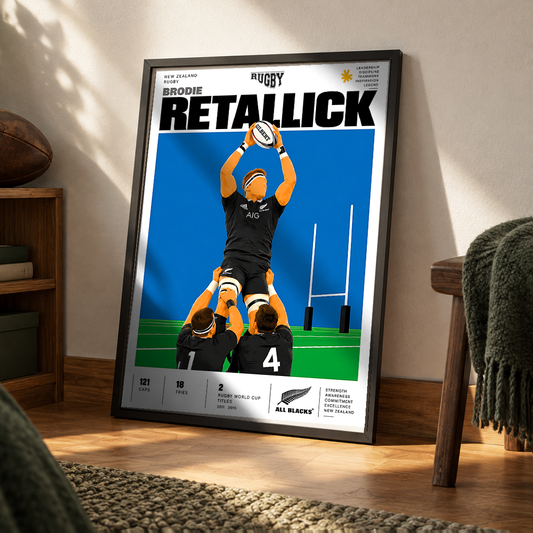 Brodie Retallick All Blacks lock rugby poster – wall art print by 98types