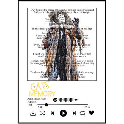 Cats Memory Andrew Lloyd Webber musical lyric print UK — West End theatre wall art 260gsm printed in England Camden Market