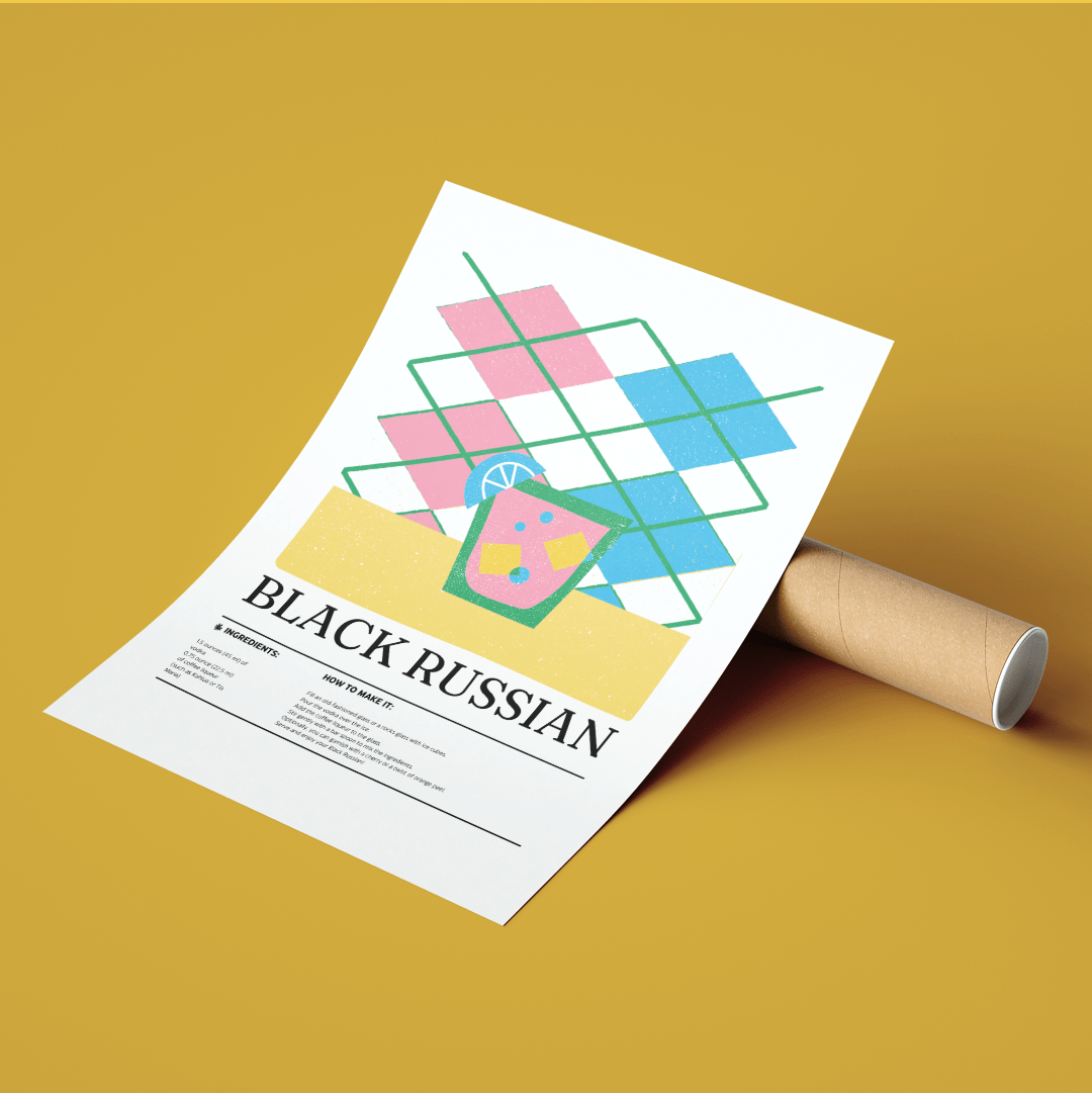 Black Russian Cocktail Posters - 98typesCocktail Recipes Posters