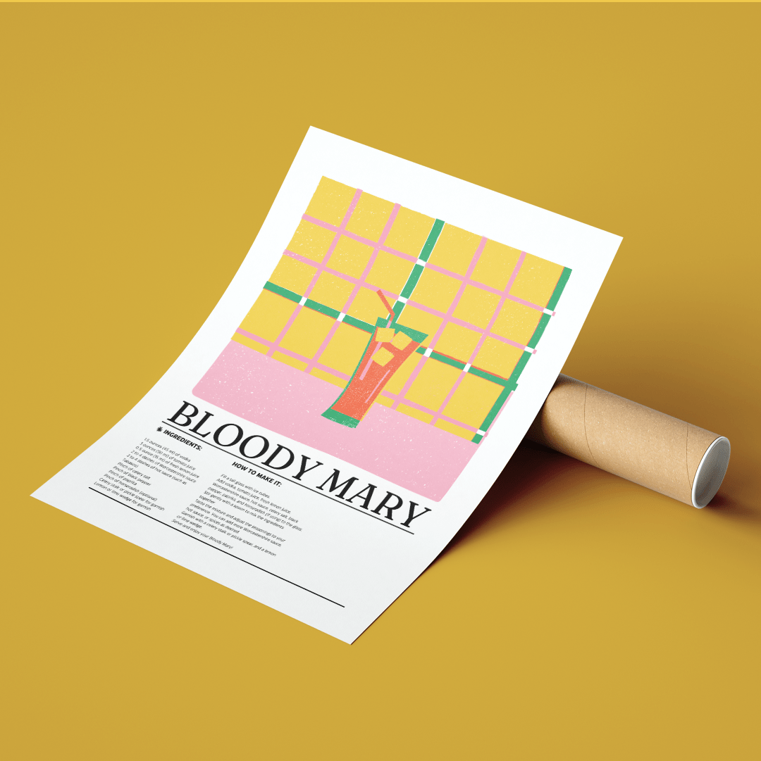 Bloody Mary Cocktail Posters - 98typesCocktail Recipes Posters