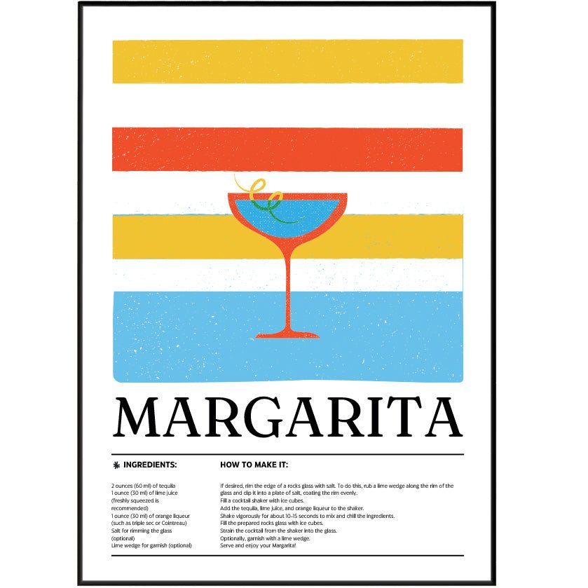 Margarita Cocktail Posters - 98typesCocktail Recipes Posters