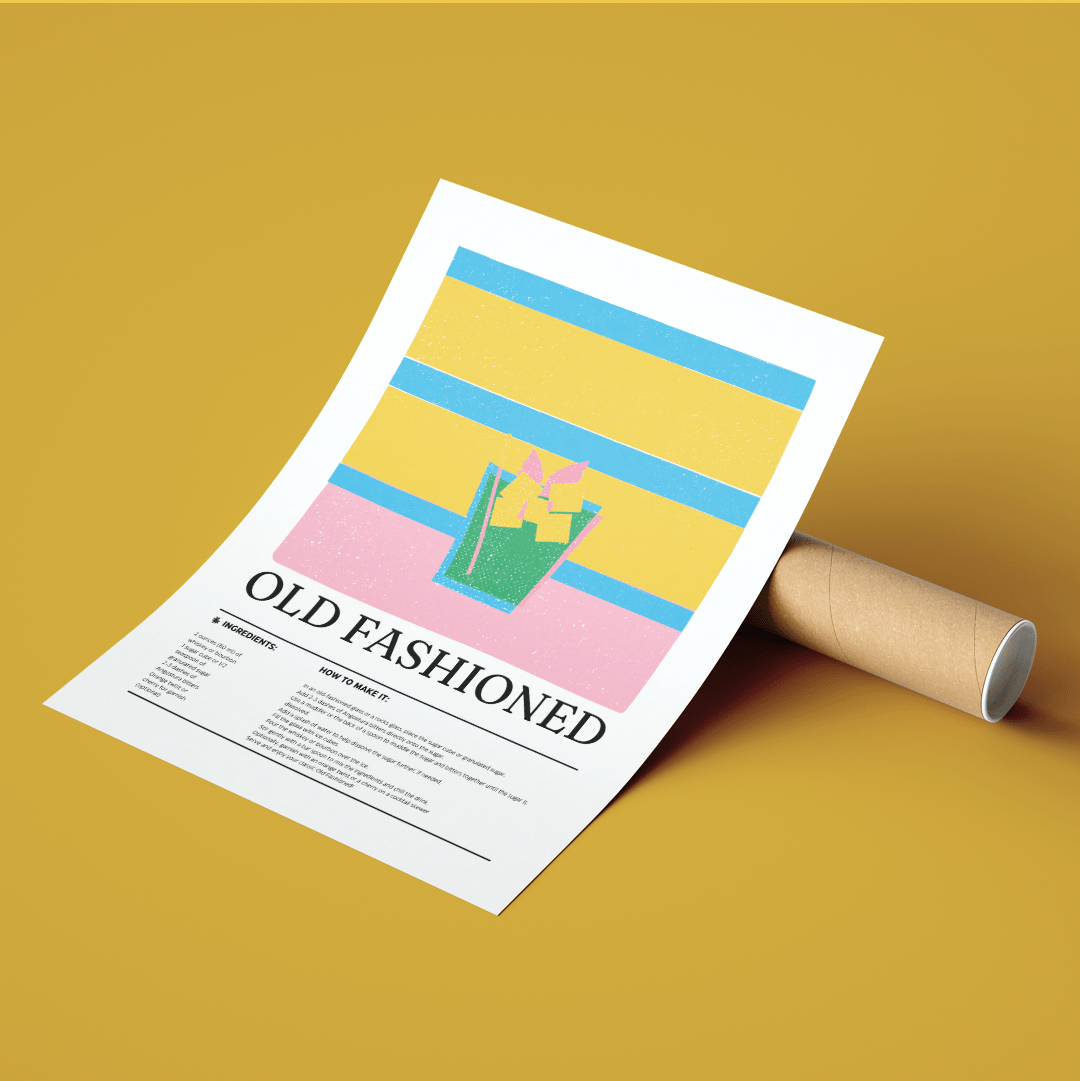 Old Fashioned Cocktail Posters - 98typesCocktail Recipes Posters