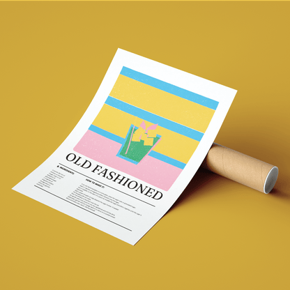 Old Fashioned Cocktail Posters - 98typesCocktail Recipes Posters