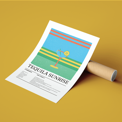 Tequila Sunrise Cocktail Posters - 98typesCocktail Recipes Posters